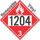 Flammable Class 3 UN1204 Removable Vinyl DOT Placard