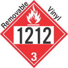 Flammable Class 3 UN1212 Removable Vinyl DOT Placard