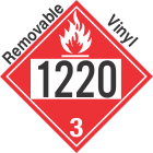 Flammable Class 3 UN1220 Removable Vinyl DOT Placard