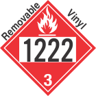 Flammable Class 3 UN1222 Removable Vinyl DOT Placard