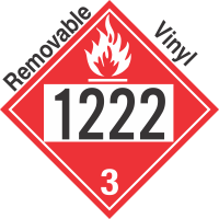 Flammable Class 3 UN1222 Removable Vinyl DOT Placard