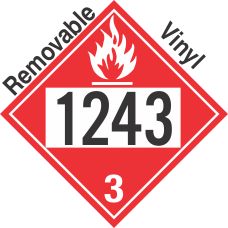 Flammable Class 3 UN1243 Removable Vinyl DOT Placard