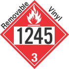 Flammable Class 3 UN1245 Removable Vinyl DOT Placard