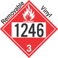 Flammable Class 3 UN1246 Removable Vinyl DOT Placard