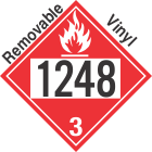 Flammable Class 3 UN1248 Removable Vinyl DOT Placard