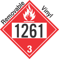 Flammable Class 3 UN1261 Removable Vinyl DOT Placard