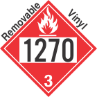 Flammable Class 3 UN1270 Removable Vinyl DOT Placard