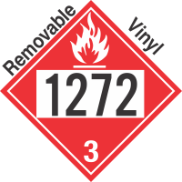 Flammable Class 3 UN1272 Removable Vinyl DOT Placard