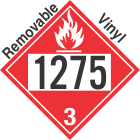 Flammable Class 3 UN1275 Removable Vinyl DOT Placard
