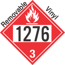 Flammable Class 3 UN1276 Removable Vinyl DOT Placard