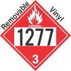 Flammable Class 3 UN1277 Removable Vinyl DOT Placard