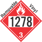 Flammable Class 3 UN1278 Removable Vinyl DOT Placard
