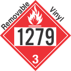 Flammable Class 3 UN1279 Removable Vinyl DOT Placard