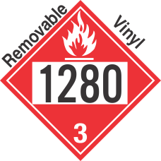 Flammable Class 3 UN1280 Removable Vinyl DOT Placard