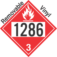 Flammable Class 3 UN1286 Removable Vinyl DOT Placard