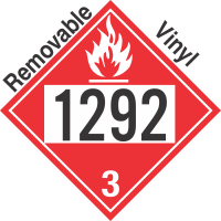 Flammable Class 3 UN1292 Removable Vinyl DOT Placard