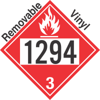 Flammable Class 3 UN1294 Removable Vinyl DOT Placard