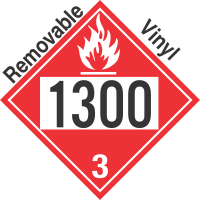 Flammable Class 3 UN1300 Removable Vinyl DOT Placard