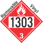 Flammable Class 3 UN1303 Removable Vinyl DOT Placard