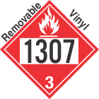 Flammable Class 3 UN1307 Removable Vinyl DOT Placard