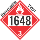 Flammable Class 3 UN1648 Removable Vinyl DOT Placard