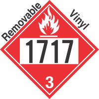 Flammable Class 3 UN1717 Removable Vinyl DOT Placard