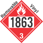 Flammable Class 3 UN1863 Removable Vinyl DOT Placard