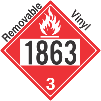 Flammable Class 3 UN1863 Removable Vinyl DOT Placard