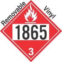 Flammable Class 3 UN1865 Removable Vinyl DOT Placard