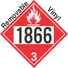 Flammable Class 3 UN1866 Removable Vinyl DOT Placard