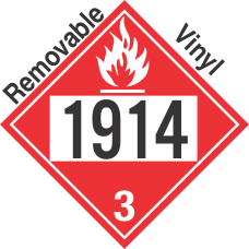 Flammable Class 3 UN1914 Removable Vinyl DOT Placard