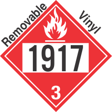 Flammable Class 3 UN1917 Removable Vinyl DOT Placard
