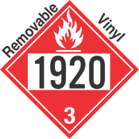 Flammable Class 3 UN1920 Removable Vinyl DOT Placard