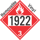 Flammable Class 3 UN1922 Removable Vinyl DOT Placard