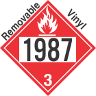 Flammable Class 3 UN1987 Removable Vinyl DOT Placard