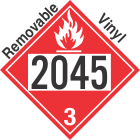 Flammable Class 3 UN2045 Removable Vinyl DOT Placard