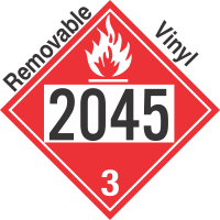 Flammable Class 3 UN2045 Removable Vinyl DOT Placard