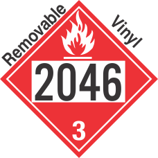 Flammable Class 3 UN2046 Removable Vinyl DOT Placard