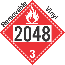 Flammable Class 3 UN2048 Removable Vinyl DOT Placard