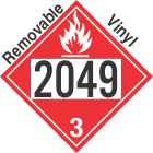 Flammable Class 3 UN2049 Removable Vinyl DOT Placard