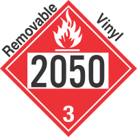 Flammable Class 3 UN2050 Removable Vinyl DOT Placard