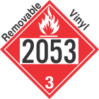 Flammable Class 3 UN2053 Removable Vinyl DOT Placard
