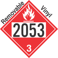 Flammable Class 3 UN2053 Removable Vinyl DOT Placard