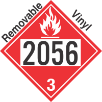 Flammable Class 3 UN2056 Removable Vinyl DOT Placard