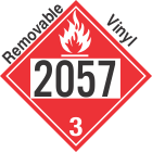 Flammable Class 3 UN2057 Removable Vinyl DOT Placard