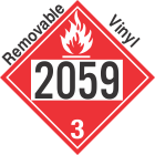 Flammable Class 3 UN2059 Removable Vinyl DOT Placard