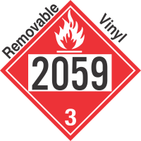 Flammable Class 3 UN2059 Removable Vinyl DOT Placard