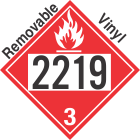 Flammable Class 3 UN2219 Removable Vinyl DOT Placard