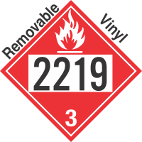 Flammable Class 3 UN2219 Removable Vinyl DOT Placard