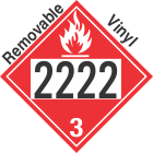 Flammable Class 3 UN2222 Removable Vinyl DOT Placard